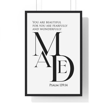 Faith Culture - "Fearfully and Wonderfully Made" - Psalm 139:14 Christian Vertical Framed Wall Art