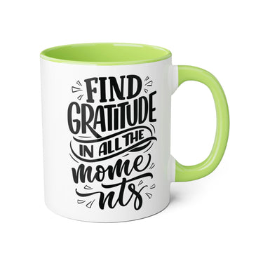 Faith Culture - Find Gratitude in All the Moments - Christian Thanksgiving Accent Mug, 11oz