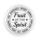 Faith Culture - Fruits of the Spirit -Christian Button Magnet, Round (1 & 10 pcs)