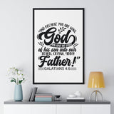 Faith Culture - Galatians 4:6 - God Has Sent the Spirit of His Son - Christian Vertical Framed Wall Art 24″ x 36″ Black