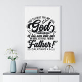 Faith Culture - Galatians 4:6 - God Has Sent the Spirit of His Son - Christian Vertical Framed Wall Art 24″ x 36″ White