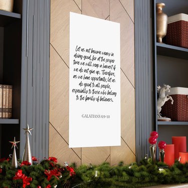 Faith Culture - Galatians 6:9-10 - Christian Wall Art - Do Good and Reap a Harvest Decor 24" x 48" Matte