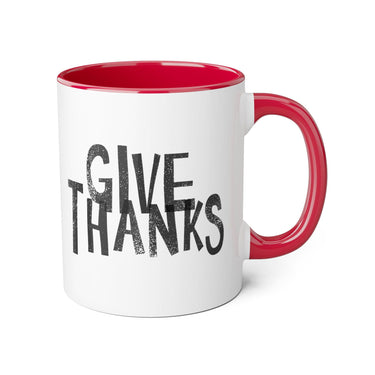 Faith Culture - Give Thanks - Christian Thanksgiving Accent Mug, 11oz
