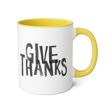 Faith Culture - Give Thanks - Christian Thanksgiving Accent Mug, 11oz
