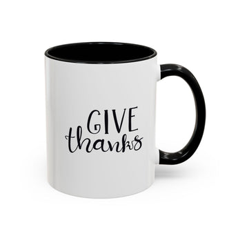 Faith Culture - Give Thanks - Christian Thanksgiving Coffee Mug, 11oz and 15oz 11oz Black