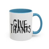 Faith Culture - Give Thanks Christian Thanksgiving Accent Coffee Mug, 11oz and 15oz 11oz Light Blue