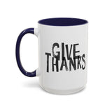 Faith Culture - Give Thanks Christian Thanksgiving Accent Coffee Mug, 11oz and 15oz