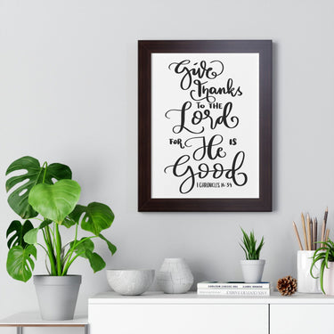 Faith Culture - Give Thanks to the Lord for He is Good - I Chronicles 16:34 - Christian Thanksgiving Wall Art
