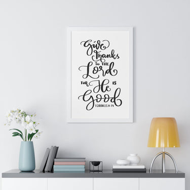 Faith Culture - Give Thanks to the Lord for He is Good - I Chronicles 16:34 - Christian Thanksgiving Wall Art