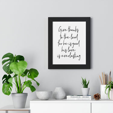 Faith Culture - Give Thanks to the Lord for He is Good, His Love is Everlasting - Christian Thanksgiving Wall Art