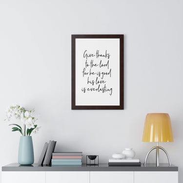 Faith Culture - Give Thanks to the Lord for He is Good, His Love is Everlasting - Christian Thanksgiving Wall Art