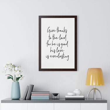 Faith Culture - Give Thanks to the Lord for He is Good, His Love is Everlasting - Christian Thanksgiving Wall Art