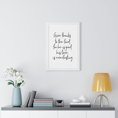 Faith Culture - Give Thanks to the Lord for He is Good, His Love is Everlasting - Christian Thanksgiving Wall Art
