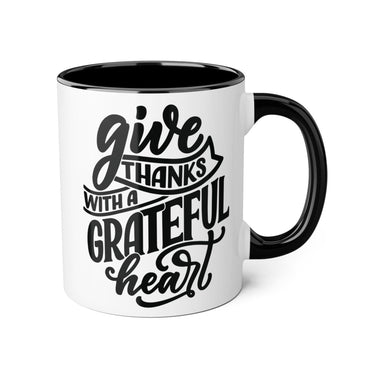 Faith Culture - Give Thanks with a Grateful Heart - Christian Thanksgiving Accent Mug, 11oz