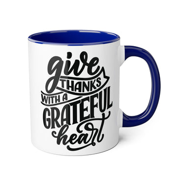 Faith Culture - Give Thanks with a Grateful Heart - Christian Thanksgiving Accent Mug, 11oz