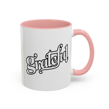 Faith Culture - Grateful - Christian Thanksgiving Accent Coffee Mug, 11oz and 15oz 11oz Pink