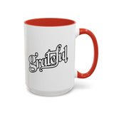 Faith Culture - Grateful - Christian Thanksgiving Accent Coffee Mug, 11oz and 15oz 15oz Red