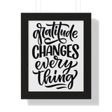 Faith Culture - Gratitude Changes Everything - Christian Thanksgiving Wall Art 11" x 14" Black