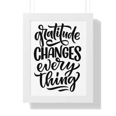 Faith Culture - Gratitude Changes Everything - Christian Thanksgiving Wall Art 12″ x 16″ White