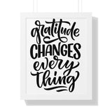 Faith Culture - Gratitude Changes Everything - Christian Thanksgiving Wall Art 16″ x 20″ White