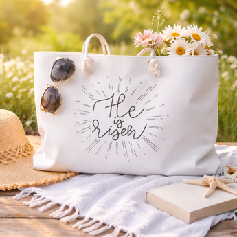 Faith Culture - He is Risen Christian Weekender Tote Bag - Faith Culture