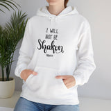 Faith Culture - I Will Not Be Shaken - Psalm 16:8 - Christian Unisex Heavy Blend™ Hooded Sweatshirt White