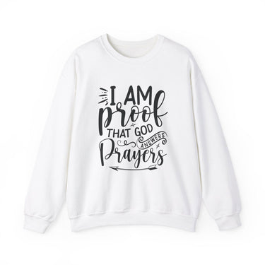 Faith Culture - I am Proof That God Works - Christian Unisex Heavy Blend™ Crewneck Sweatshirt