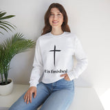 Faith Culture - It is Finished - Christian Unisex Heavy Blend™ Crewneck Sweatshirt White