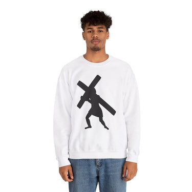 Faith Culture - Jesus Carrying the Cross - Christian Unisex Heavy Blend™ Crewneck Sweatshirt