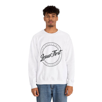 Faith Culture - Jesus First - Christian Unisex Heavy Blend™ Crewneck Sweatshirt White