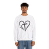 Faith Culture - Jesus Loves You Christian Unisex Heavy Blend™ Crewneck Sweatshirt White