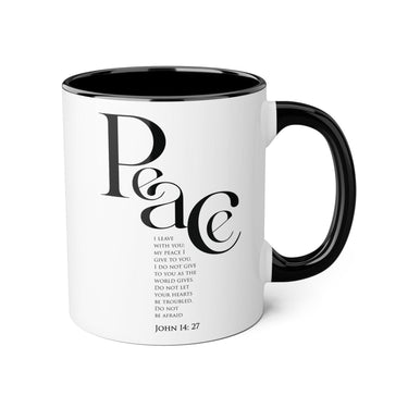 Faith Culture - John 14:27 - Christian Accent Coffee Mug (11oz) Black 11oz