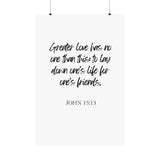 Faith Culture - John 15:13 - Greater Love Decor Christian Wall Art 27" x 40" Matte
