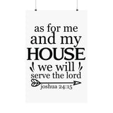 Faith Culture - Joshua 24:15 Poster - Christian Wall Art - We Will Serve the Lord Decor 24″ x 36″ Matte
