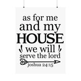 Faith Culture - Joshua 24:15 Poster - Christian Wall Art - We Will Serve the Lord Decor 30″ x 40″ Matte