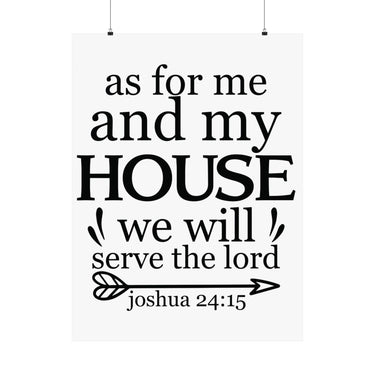 Faith Culture - Joshua 24:15 Poster - Christian Wall Art - We Will Serve the Lord Decor 30″ x 40″ Matte