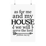 Faith Culture - Joshua 24:15 Poster - Christian Wall Art - We Will Serve the Lord Decor 22" x 34" Matte