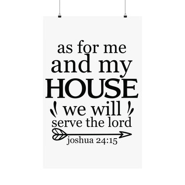 Faith Culture - Joshua 24:15 Poster - Christian Wall Art - We Will Serve the Lord Decor 22" x 34" Matte