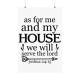 Faith Culture - Joshua 24:15 Poster - Christian Wall Art - We Will Serve the Lord Decor 27" x 40" Matte