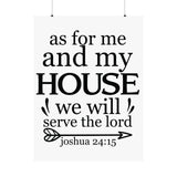 Faith Culture - Joshua 24:15 Poster - Christian Wall Art - We Will Serve the Lord Decor 36" x 48" Matte