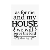 Faith Culture - Joshua 24:15 Poster - Christian Wall Art - We Will Serve the Lord Decor