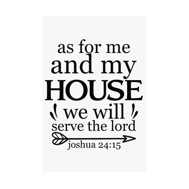 Faith Culture - Joshua 24:15 Poster - Christian Wall Art - We Will Serve the Lord Decor