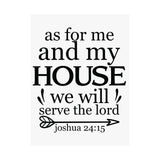 Faith Culture - Joshua 24:15 Poster - Christian Wall Art - We Will Serve the Lord Decor