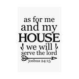 Faith Culture - Joshua 24:15 Poster - Christian Wall Art - We Will Serve the Lord Decor