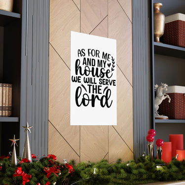 Faith Culture - Joshua 24:15 Poster - Christian Wall Art - We Will Serve the Lord Decor 22" x 34" Matte