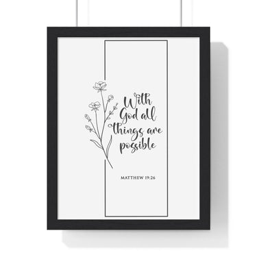 Faith Culture - Limitless Faith - Matthew 19:26 - Christian Wall Art 11″ x 14″ Black