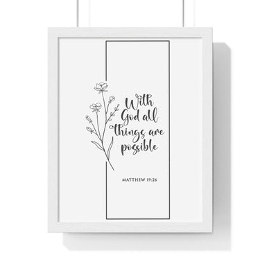 Faith Culture - Limitless Faith - Matthew 19:26 - Christian Wall Art 11″ x 14″ White