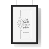 Faith Culture - Limitless Faith - Matthew 19:26 - Christian Wall Art 12″ x 18″ Black