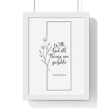 Faith Culture - Limitless Faith - Matthew 19:26 - Christian Wall Art 8" x 11" White