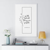 Faith Culture - Limitless Faith - Matthew 19:26 - Christian Wall Art